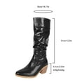 thumbnail image 6 of Aihuaihua Metallic Cowboy Boots Women Chunky Heel Sparkle Wide Calf Western Boots Pointed Toe Pull On Cowgirl Boots for Women, 6 of 10