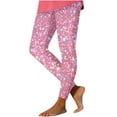 thumbnail image 6 of QATAINLAV Womens Leggings 2025 New Years Eve Party Gifts Trendy Sparkly Glitter Sequin Printed Tights Soft Comfy Stretch High Waist Workout Yoga Pants 2025 Pink XL, 6 of 7