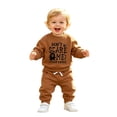 thumbnail image 5 of JAJAHO Newborn Baby Boy Clothes Halloween Outfit Letter Printed Sweatshirt And Pants Toddler Jogger Set 0-3T, 5 of 5