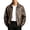 Brown, variant on WRKEKC Mens Jackets Lightweight Lapel Bomber Jacket Shiny Water Repellent Long Sleeve with Snap Pockets and Hem