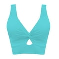 thumbnail image 6 of Duoif Bikini Top Bikini Tops for Women Cropped Tankini Tops Beach Padded Knot Cut Out Adjustable Tank Swimwear Top Swimsuit Tops for Women Mint Green L, 6 of 6
