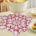 thumbnail image 7 of Christmas Snowflake Placemats, 14" Embroidered Washable Snow Flake Mats, Round Table Coaster, Snowflake Doilies for Dinning Tables, Xmas Party Winter Holiday Decoration (Blackish Green), 7 of 7