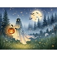 thumbnail image 4 of ViciArt Ghost Halloween Tapestry – 51"x60" Polyester Spooky Forest Wall Hanging with Jack O'Lantern & Full Moon, Mystical Home Decor, 4 of 4