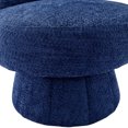 thumbnail image 3 of Swivel Barrel Chair, 360 Degree Comfy Boucle Round Swivel Accent Chair with Wide Upholstered Cushion, Round Swivel Single Club Armchair for Living Room, Nursery(Navy, Right), 3 of 7