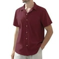 thumbnail image 4 of sogami Men's Linen Shirts Short Sleeve Hawaiian Button down Shirt with Pocket, 4 of 9
