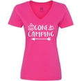 thumbnail image 3 of Inktastic Gone Camping Women's V-Neck T-Shirt, 3 of 5