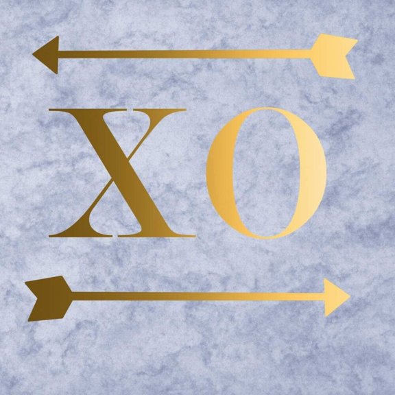 XO Grey Gold Poster Print by Matic,Jelena Matic