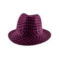 thumbnail image 2 of Top Headwear Checker Plaid Fedora Hat - Hot Pink, 2 of 4
