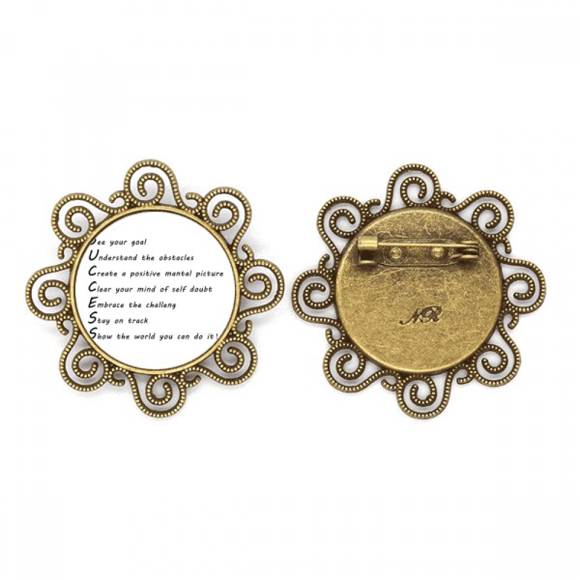 embrace challenges do it quote flower brooch pins jewelry for girls
