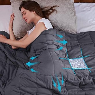 Giantex Bamboo Weighted Blanket, 48" X 72", 15lbs - Cooling Heavy Blanket With Bamboo Cover & Glass Beads 3 thumbnail image