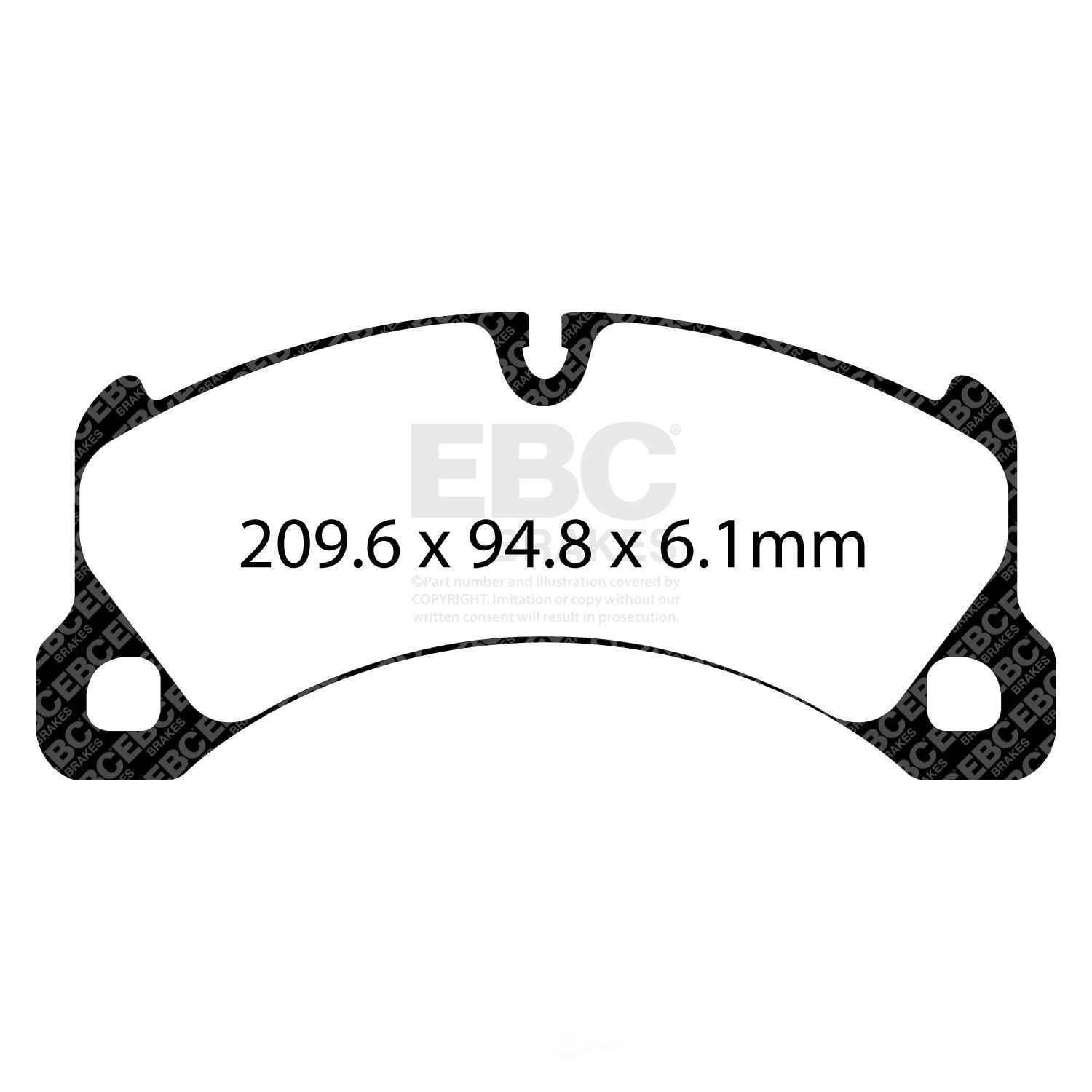 EBC Brakes Yellowstuff 4000 Series Street and Track Brake Pad Set Fits select: 2010-2017,2018 PORSCHE CAYENNE