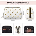 thumbnail image 2 of Bingfone Gold Rabbit Print Leather Makeup Bag, Portable Hand-held Zipper Female Cosmetic Bag Toiletry Bag, Suitable for Home and Travel, 2 of 6
