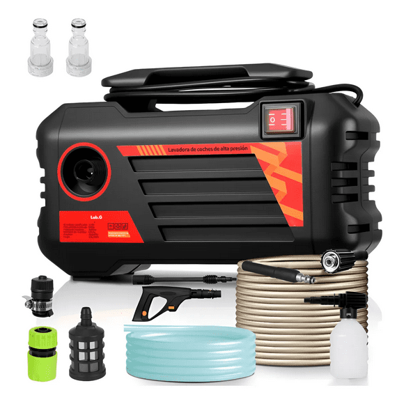 Hidrolavadora Portatil Electricas Pistola Lab.G, Negro/Roja