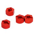 thumbnail image 4 of Adaptadores de cubo de cubo hexagonal con 4 Pines y 4 tuercas Mecanizado CNC de adaptadores de cubo de tracción hexagonal de cubo de aluminio para automóviles Slash 1 / 10 RC traxxas rojos, 4 of 10