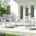 thumbnail image 4 of KINGYES All Weather Outdoor Dining Chairs Set of 4, HDPE Oversized Patio Chairs, White, 4 of 9