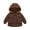 Coffee, variant on Boys Girls Winter Coat, Thick Down Alternative Insulated Hooded Jacket, Windproof & Water-Resistant for Daily Wear in Cold Climates,Red,110