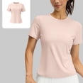 thumbnail image 5 of hotojiny Workout Shirts Women Stretchy Crew Neck Back Cut out T Shirts Athletic Short Sleeve Sun Protection Gym Running Yoga Tops, 5 of 7