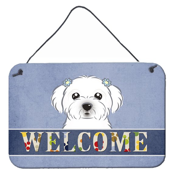 Carolines Treasures BB1394DS812 Maltese Welcome Wall and Door Hanging Prints