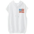 thumbnail image 5 of Tops for Women under $5 Sleeveless Printed Pocket Hat Rope Hooded Sweatshirt Top White, 5 of 5