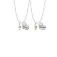 thumbnail image 2 of Delight Jewelry Goldtone Medium Clef with Heart Mother & Daughter Heart Necklaces (Set of 2), 19"+2", 2 of 4