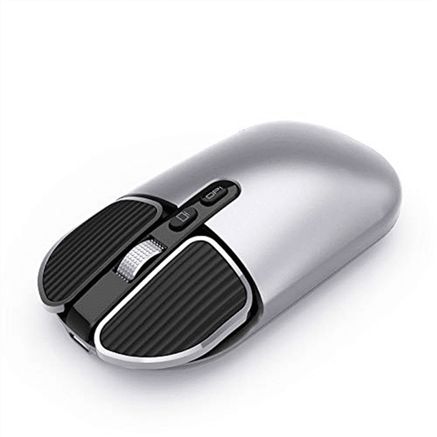 Ratón Inalámbrico con Bluetooth Modo Dual (BT5.1+USB 2.4G), Recargable, Silencioso, Bajo Consumo de Energía, Portátil