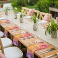 thumbnail image 5 of Cloth Napkins Set of 4 - 20x20 Inches, Orange Pink Purple Washable Reusable Table Napkins, Modern Abstract Watercolor Soft & Absortbent Dining Napkin for Party Wedding Hotel Restaurant, 5 of 9