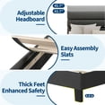 thumbnail image 6 of Danolapsi Full Size Bed Frame Platform Bed with Adjustable Headboard, Linen Fabric Upholstered and Wooden Slats Support, Heavy Duty Mattress Foundation, No Box Spring Needed, Easy Assembly, 6 of 8