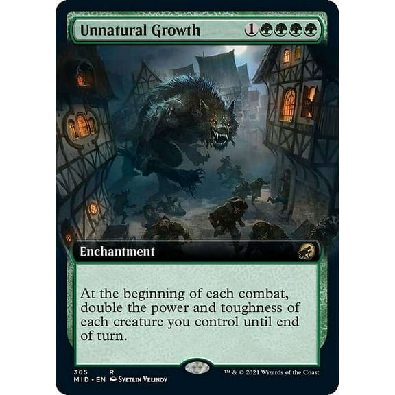 MtG Innistrad: Midnight Hunt Rare Unnatural Growth (Extended Art Foil) #365