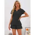 thumbnail image 3 of DARING DIVA Waffle Knit Lounge Set 2 Pieces Outfits Tracksuit Sweatsuits S Black, 3 of 6