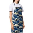 thumbnail image 4 of Rocae Japanese Water Wave for Kitchen Aprons for Women Adjustable Cooking Kitchen Chef Apron for Men with Pockets, 4 of 7