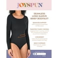 thumbnail image 4 of Joyspun Women's Seamless Scoop Neck Brief Bodysuit with Long Sleeves, Sizes XS-3XL, 4 of 4