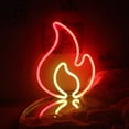 thumbnail image 1 of Letreros de neón de llama para montaje en pared, letrero LED de neón amarillo rojo, luz de noche de neón de fuego para dormitorio, Bar, restaurante, tienda, decoraciones para el hogar ShuxiuWang 8390613534323, 1 of 1