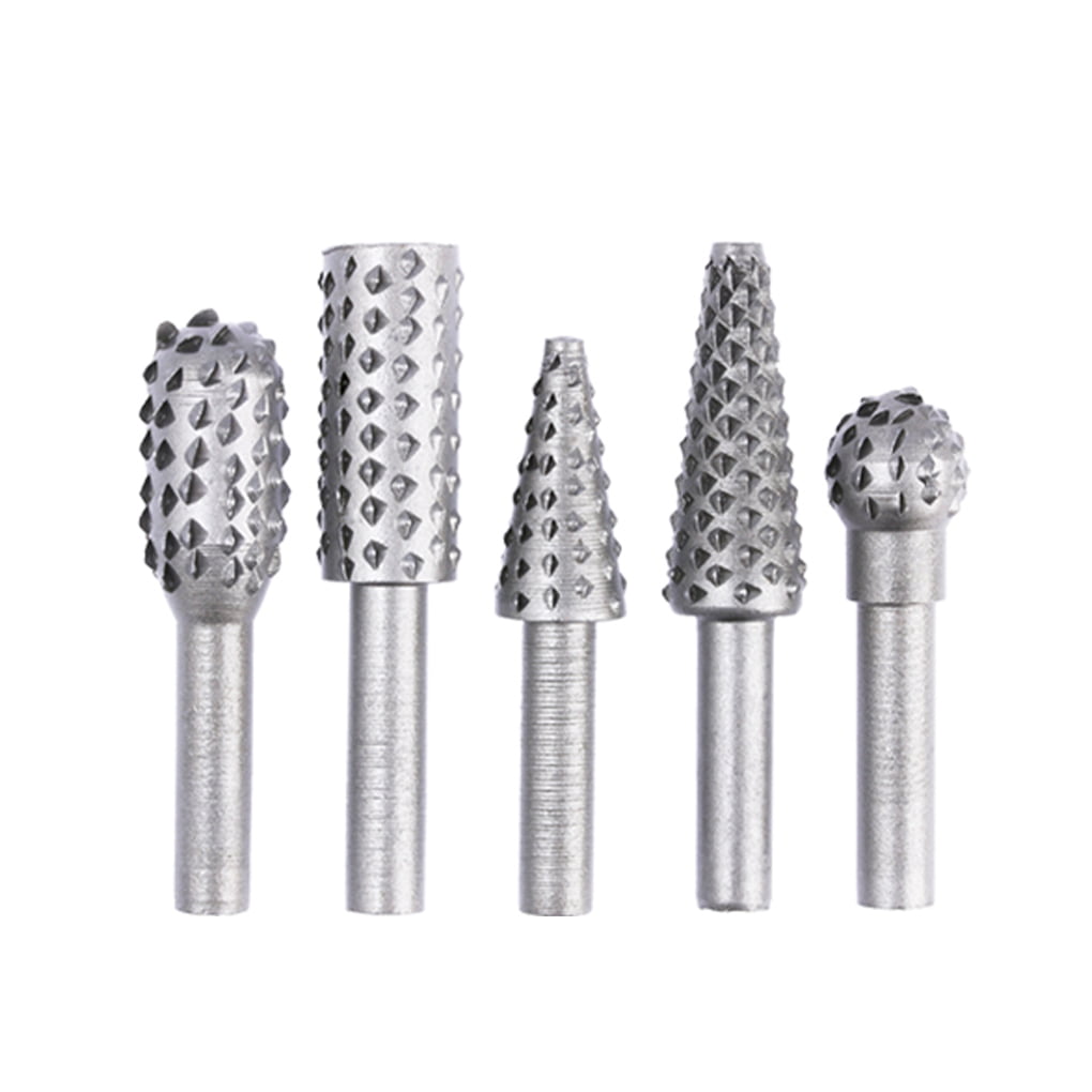 5pcs Woodworking Rotary Burrs Wood Carving Engraving File Rasp Drill Bit set sfg 
