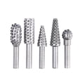 thumbnail image 2 of 5pcs/set Woodworking Steel Rotary File Wood Rotating Grinding Head Carving Rasp Drill Bit Kit Rotating Embossed Grinding Head Power Tools, 2 of 5