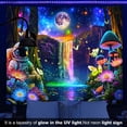 thumbnail image 5 of Y YUNHSOM Blacklight Fantasy Forest Tapestry Astronaut Tapestries UV Reactive Fantasy Forest with Waterfall and Moon Wall Tapestry for Bedroom Living Room (28" x 37"), 5 of 8