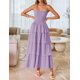 thumbnail image 2 of Vestido largo ZESICA Summer 2025 sin tirantes con hombros descubiertos morado, 2 of 9