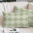 thumbnail image 2 of Sage Green Morocco Throw Pillow Covers, Vintage Abstract Geometric Pattern Soft Breathable Pillow Cases with Invisible Zipper for Sleeping, King Size Pillowcases for Couch Bed Sofa Chair 20x36 Inches, 2 of 9
