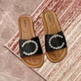 thumbnail image 1 of Zapatillas de mujer, sandalias antideslizantes suaves para la playa, cómodas, con punta abierta, suelas antideslizantes elegantes, Sandalias planas de Negro Longitud 245 cm, 1 of 10