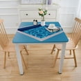 thumbnail image 3 of HAOXIT Beach Theme Tablecloth Summer Coastal Sand Starfish Ocean Waves Table Cloth with Waterproof Stain Resistant Decor for Dining Room Home Kitchen Patio Outdoor Holiday Party White, 3 of 7