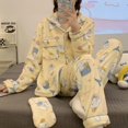 thumbnail image 3 of Sanrio-Conjunto de pijamas de felpa con estampado de Pochacco, ropa de casa suave de franela Y2k, terciopelo Coral de invierno, ropa de casa de dibujos animados para estudiantes, traje, 3 of 5