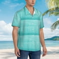 thumbnail image 3 of Fuzoiu Blue And Turquoise Print Hawaiian Shirt for Men, Summer Beach Casual Short Sleeve Button Down Shirts, Men’s Beach Summer Shirts with Pocket,3X-Large, 3 of 7
