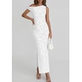 thumbnail image 3 of PRETTYGARDEN Womens Floral One Shoulder Maxi Dress Summer Spring Bodycon Ruched Side Slit Elegant Cocktail Party Dresses, 3 of 10