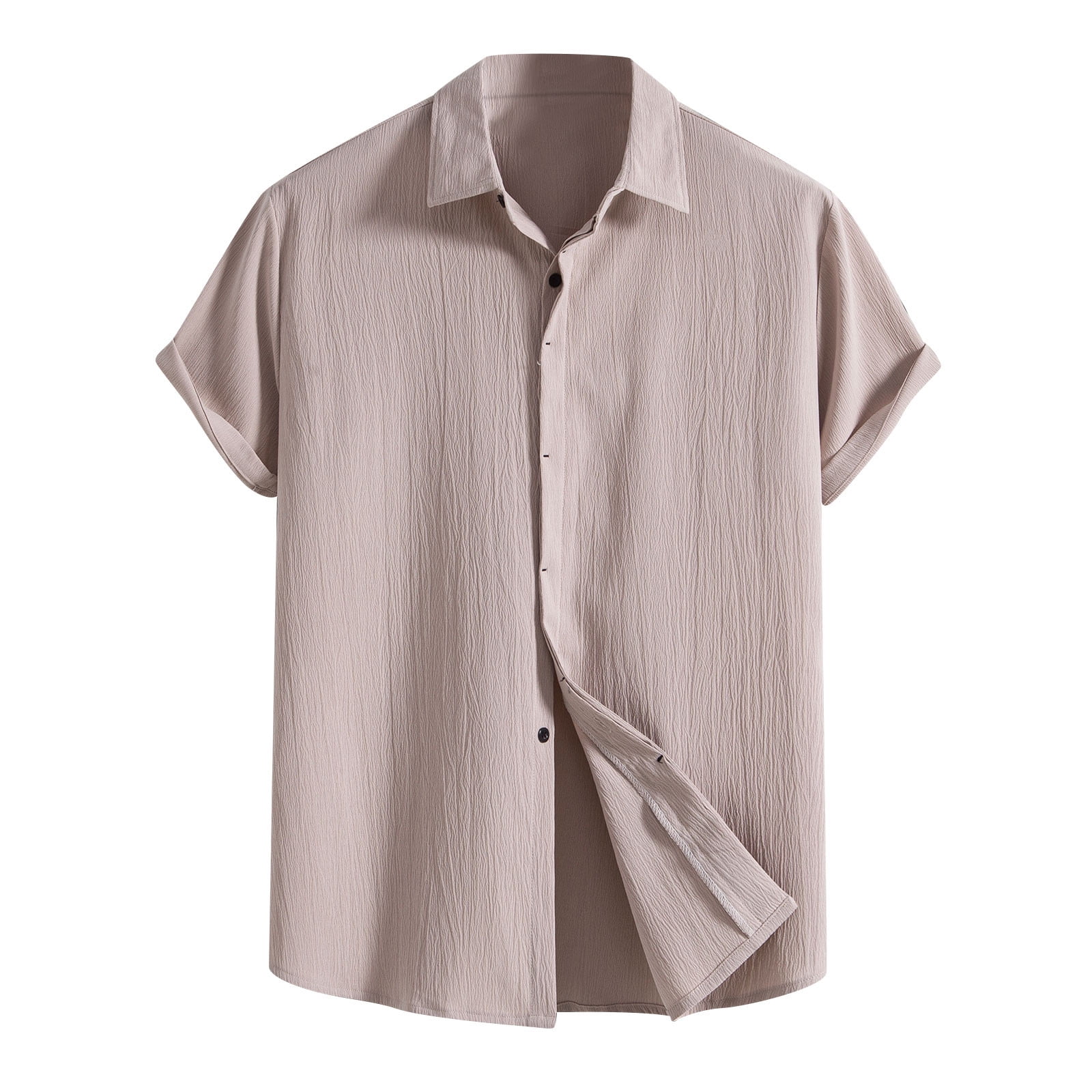 Chemises à Manches Courtes pour Hommes Chemise Décontractée Unie