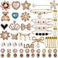 thumbnail image 1 of Broche Sock Charms con forma de alfiler de seguridad, 55 piezas, joyas doradas, 1 of 7