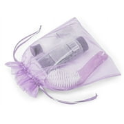 Pack Of 10, Solid Lavender Purple Organza Sheer Bags W/Coordinating Satin Drawstrings 10 x 12" 100% Nylon