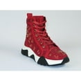 thumbnail image 2 of Mens High Top Shoes By FIESSO AURELIO GARCIA,Spikes Rhine stones 2412 Red, 2 of 8
