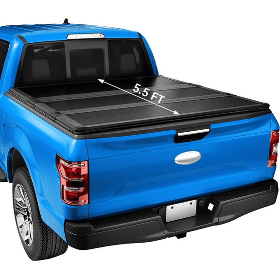 Mustrod Waterproof Tri-Fold Tonneau Cover Hard for Ford F-150 2015-2024 5.5 FT Truck Bed