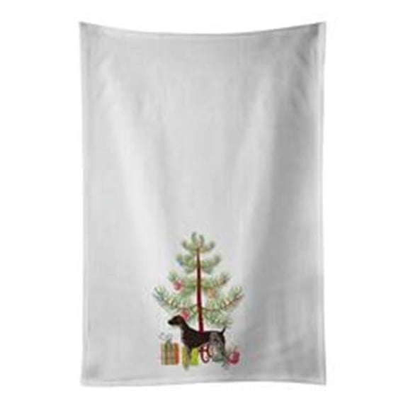 Carolines Treasures CK3541WTKT 28 x 19 in. Unisex German Shorthaired Pointer Christmas Tree White Dish Towels Kitchen Towel - Set of 2