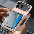 thumbnail image 2 of Suitable for Apple 17 card insertion phone case, 15 ProMax flip stand wallet, iPhone 16 anti drop protective cover, 2 of 6