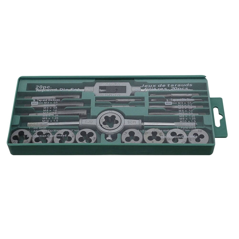 SASABAXI 20Pcs Die Set Metric and Standard Threading Taps for Machine Manufacturing Tools